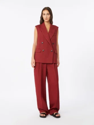 Gilet en sergé de lin, rouge brique