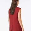 Gilet en sergé de lin, rouge brique Gilet en sergé de lin, rouge brique