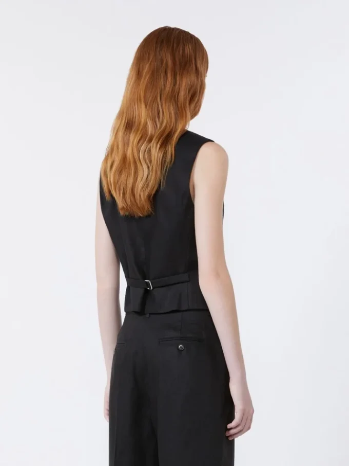 Gilet en toile de lin, noir