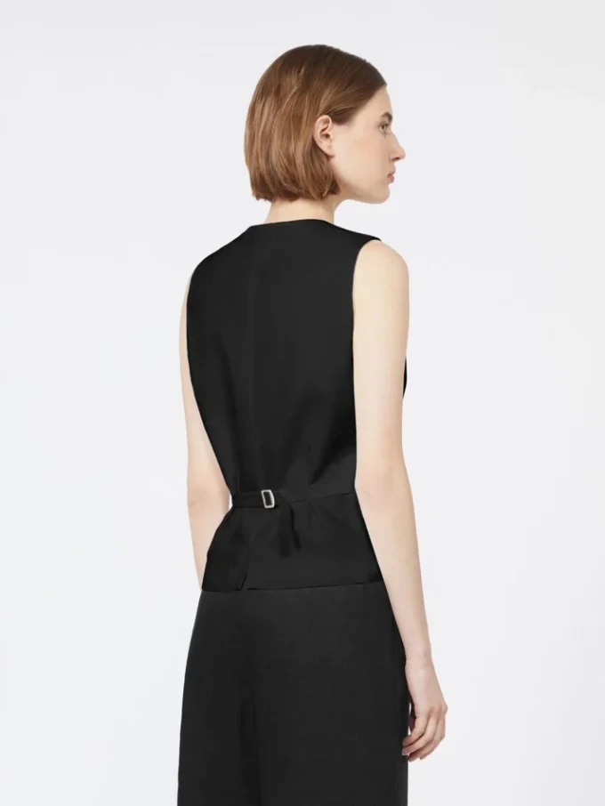Gilet en toile de lin, noir Gilet en toile de lin, noir