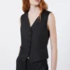 Gilet en toile de lin, noir