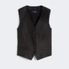 Gilet en toile de lin, noir
