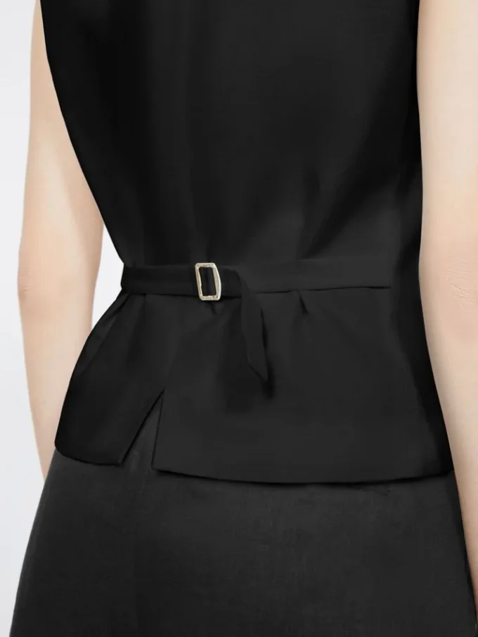 Gilet en toile de lin, noir Gilet en toile de lin, noir