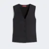 Gilet en toile de lin, noir Gilet en toile de lin, noir