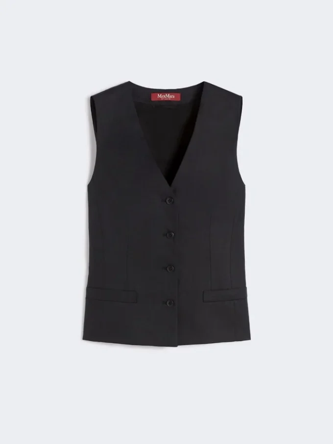 Gilet en toile de lin, noir Gilet en toile de lin, noir