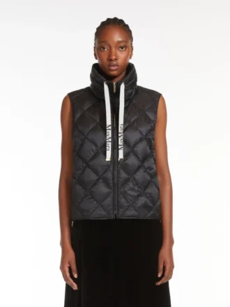 Gilet en toile de nylon déperlante, noir
