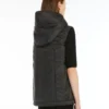 Gilet matelassé à capuche hydrofuge, noir Gilet matelassé à capuche hydrofuge, noir