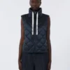 Gilet matelassé en toile de nylon hydrofuge, bleu nuit Gilet matelassé en toile de nylon hydrofuge, bleu nuit