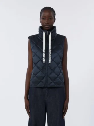 Gilet matelassé en toile de nylon hydrofuge, bleu nuit