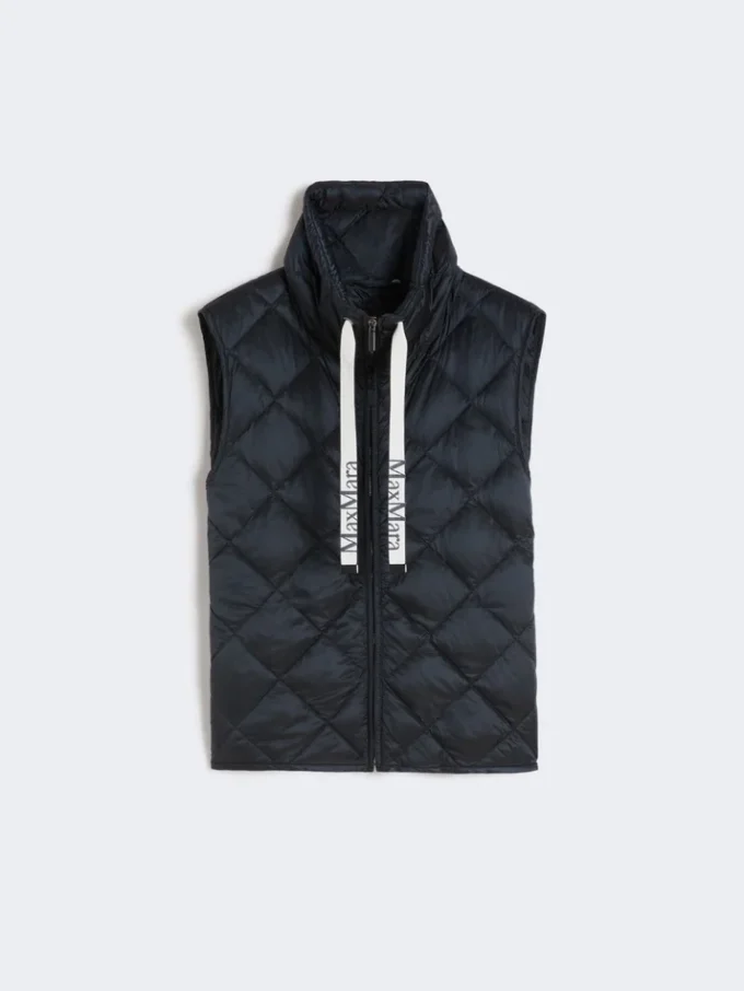 Gilet matelassé en toile de nylon hydrofuge, bleu nuit Gilet matelassé en toile de nylon hydrofuge, bleu nuit