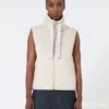 Gilet matelassé en toile de nylon hydrofuge, couleur sable