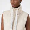 Gilet matelassé en toile de nylon hydrofuge, couleur sable