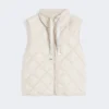 Gilet matelassé en toile de nylon hydrofuge, couleur sable