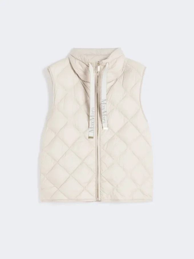 Gilet matelassé en toile de nylon hydrofuge, couleur sable