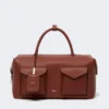 Grand sac Boston en cuir avec poches, couleur rouille Grand sac Boston en cuir avec poches, couleur rouille