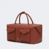 Grand sac Boston en cuir avec poches, couleur rouille Grand sac Boston en cuir avec poches, couleur rouille