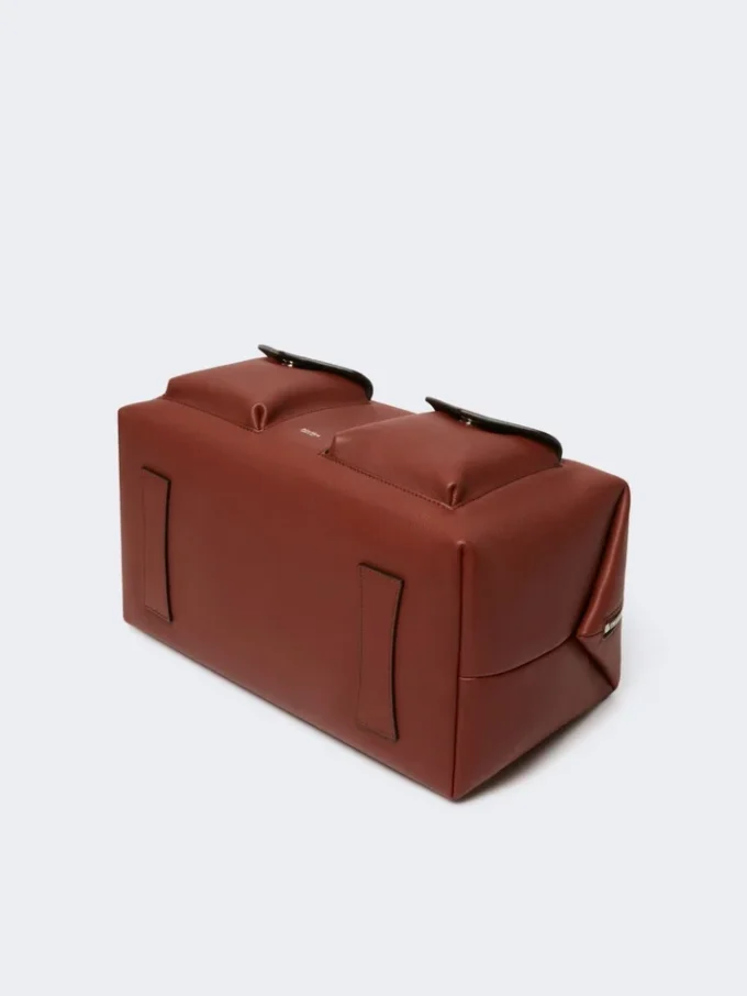 Grand sac Boston en cuir avec poches, couleur rouille Grand sac Boston en cuir avec poches, couleur rouille
