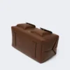 Grand sac Boston en cuir avec poches, marron Grand sac Boston en cuir avec poches, marron