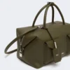 Grand sac Boston en cuir avec poches, marron foncé Grand sac Boston en cuir avec poches, marron foncé