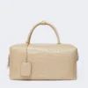 Grand sac Boston en cuir imprimé crocodile, couleur ice Grand sac Boston en cuir imprimé crocodile, couleur ice