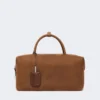 Grand sac Boston en cuir nubuck, marron foncé Grand sac Boston en cuir nubuck, marron foncé