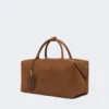 Grand sac Boston en cuir nubuck, marron foncé Grand sac Boston en cuir nubuck, marron foncé