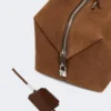 Grand sac Boston en cuir nubuck, marron foncé Grand sac Boston en cuir nubuck, marron foncé
