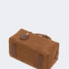 Grand sac Boston en cuir nubuck, marron foncé Grand sac Boston en cuir nubuck, marron foncé