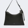 Grand sac à main en cuir mat, noir Grand sac à main en cuir mat, noir