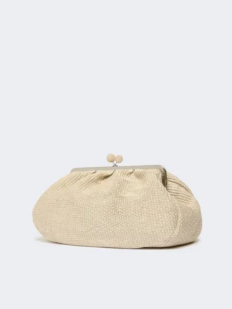 Grand sac Pasticcino effet raphia, couleur tourterelle