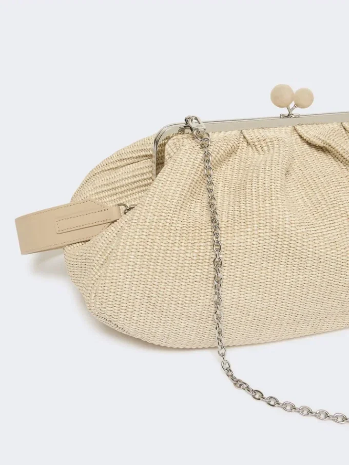 Grand sac Pasticcino effet raphia, couleur tourterelle Grand sac Pasticcino effet raphia, couleur tourterelle