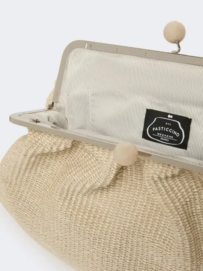 Grand sac Pasticcino effet raphia, couleur tourterelle Grand sac Pasticcino effet raphia, couleur tourterelle