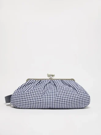 Grand sac Pasticcino en coton vichy, bleu outremer
