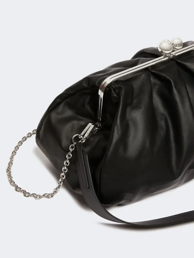 Grand sac Pasticcino en peau de mouton, noir