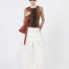 Haut bicolore à imprimé animalier, dégradé de beige Haut bicolore à imprimé animalier, dégradé de beige