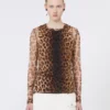 Haut bicolore à imprimé animalier, dégradé de beige Haut bicolore à imprimé animalier, dégradé de beige