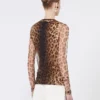 Haut bicolore à imprimé animalier, dégradé de beige Haut bicolore à imprimé animalier, dégradé de beige