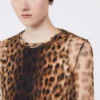 Haut bicolore à imprimé animalier, dégradé de beige Haut bicolore à imprimé animalier, dégradé de beige