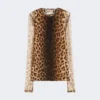 Haut bicolore à imprimé animalier, dégradé de beige Haut bicolore à imprimé animalier, dégradé de beige
