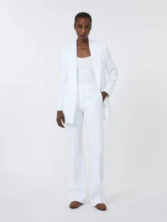 Haut en fil mélangé viscose, blanc optique