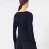 Haut en jersey de laine, bleu outremer Haut en jersey de laine, bleu outremer