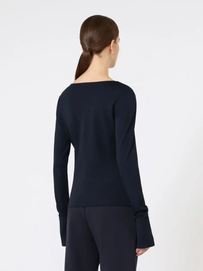 Haut en jersey de laine, bleu outremer Haut en jersey de laine, bleu outremer
