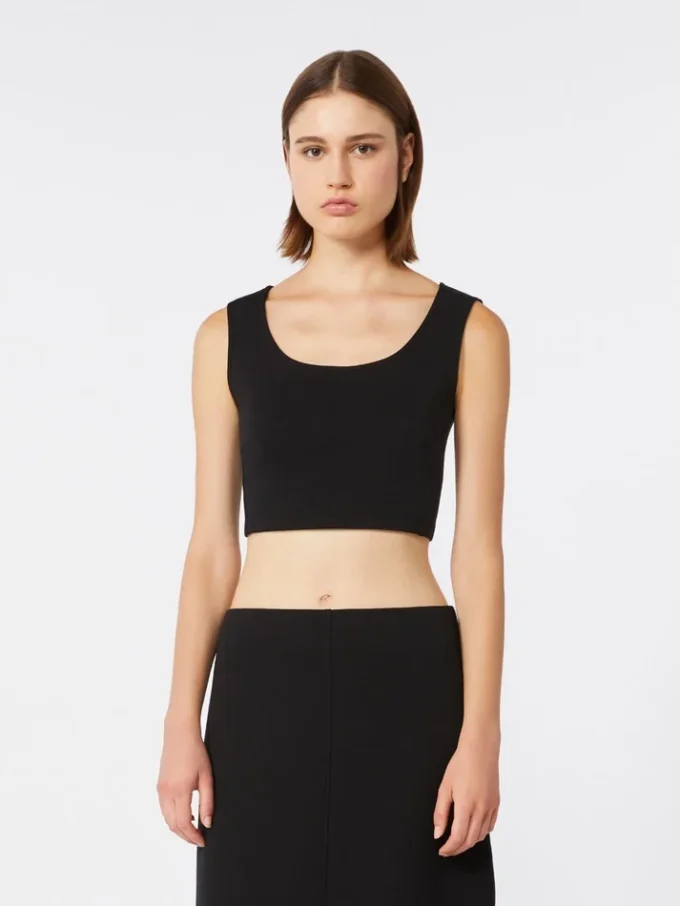 Haut en jersey scuba, noir