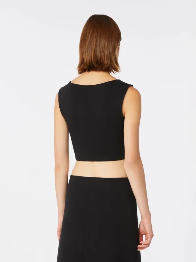 Haut en jersey scuba, noir