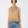 Haut en maille avec cristaux, camel Haut en maille avec cristaux, camel