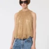 Haut en maille avec cristaux, camel Haut en maille avec cristaux, camel