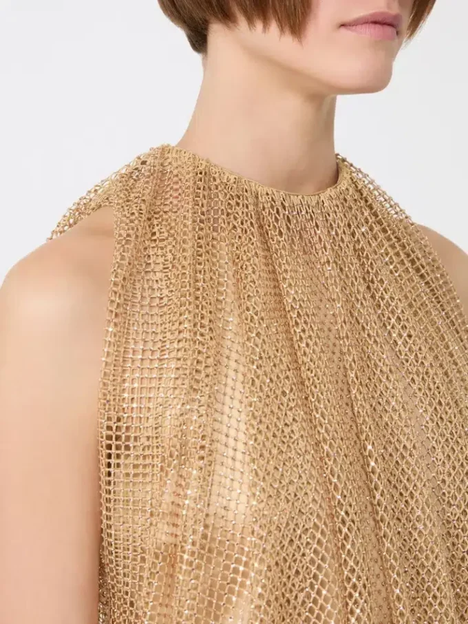 Haut en maille avec cristaux, camel Haut en maille avec cristaux, camel
