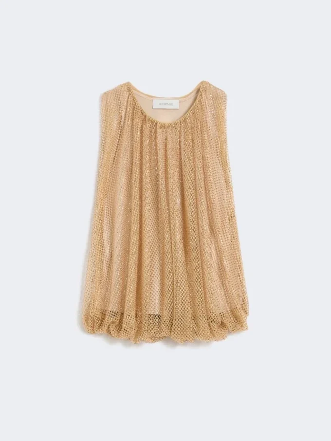 Haut en maille avec cristaux, camel Haut en maille avec cristaux, camel