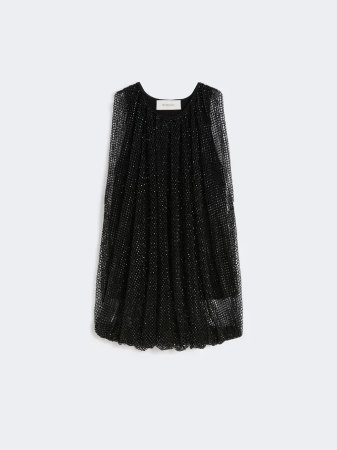Haut en maille avec cristaux, noir