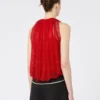 Haut en maille avec cristaux, rouge